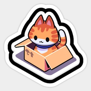 Cute Cat inside a Box Sticker